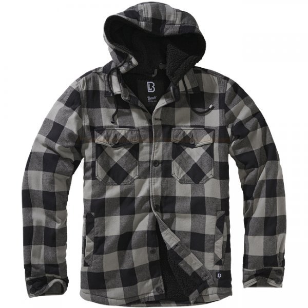 Brandit Lumberjacket Hooded - Black / Charcoal - 2XL