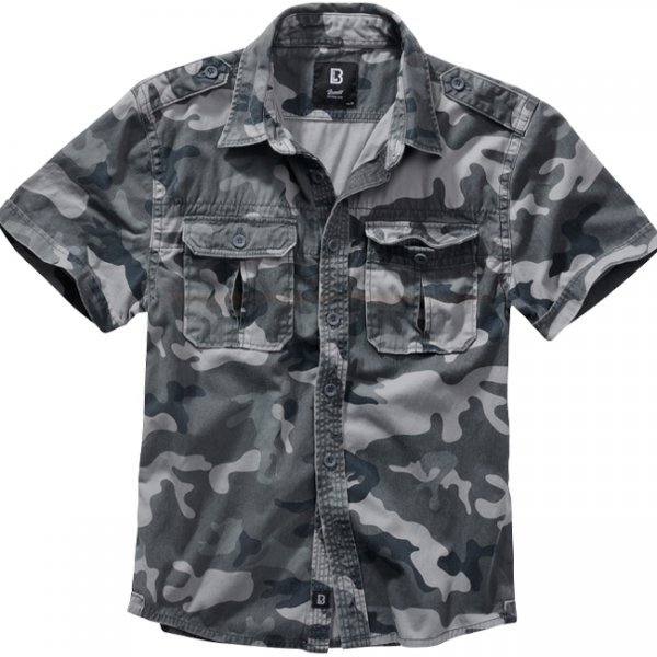 Brandit Vintage Shirt Shortsleeve - Grey Camo - 7XL