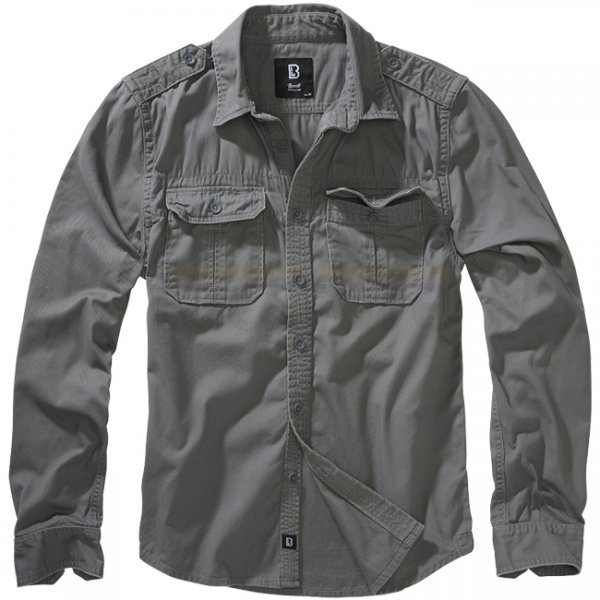 Brandit Vintage Shirt Longsleeve - Charcoal - 6XL