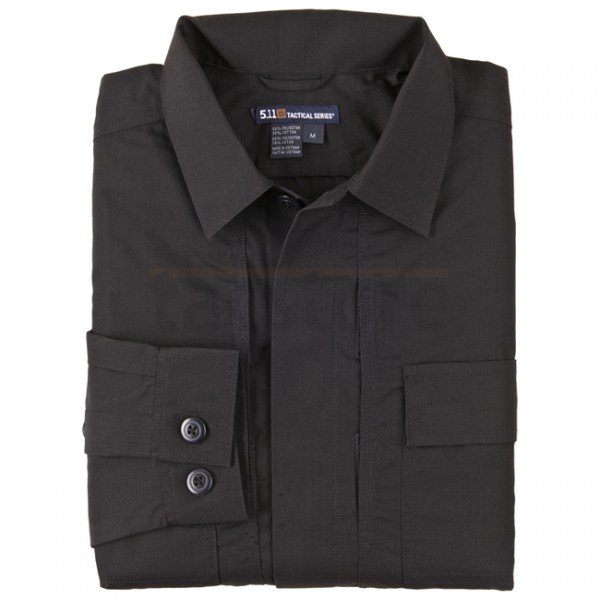 5.11 TDU Long Sleeve Poly/Cotton Ripstop Shirt - Black