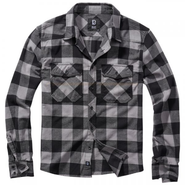 Brandit Checkshirt - Black / Charcoal - S