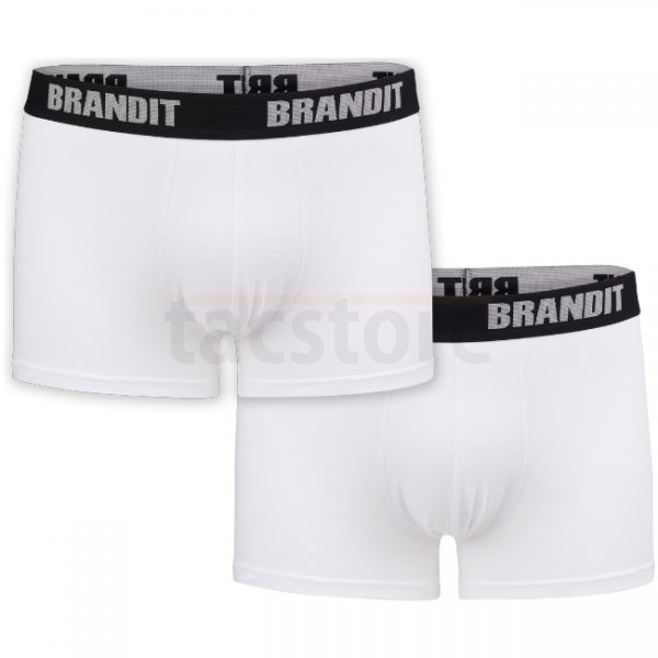 Brandit Boxershorts Logo 2-pack - White / White - 2XL
