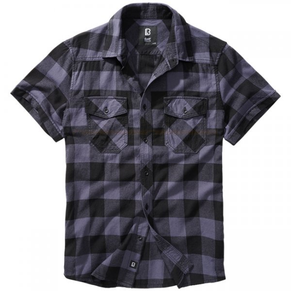 Brandit Checkshirt Halfsleeve - Black / Grey - 5XL