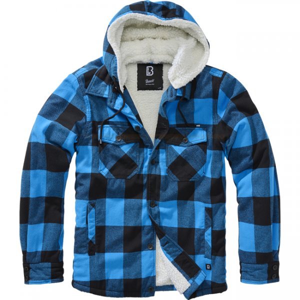 Brandit Lumberjacket Hooded - Black / Blue - L