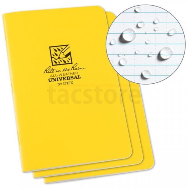 Rite in the Rain Stapled Notebook 4.25 x 7 Three Pack - Yellow