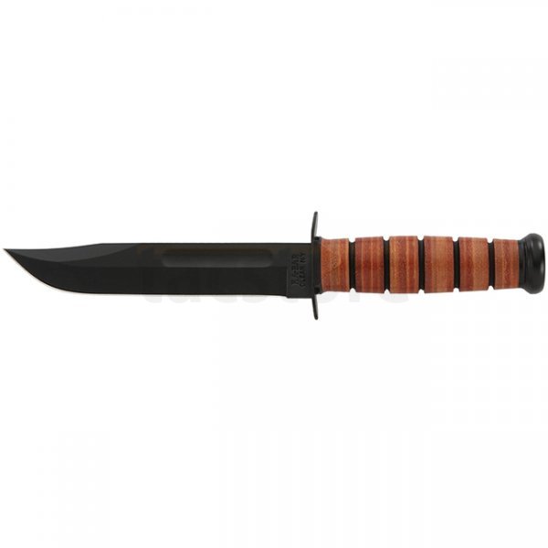 Ka-Bar Full Size Military Fighting Utility Knife Plain Blade & Leather Sheath - US Navy