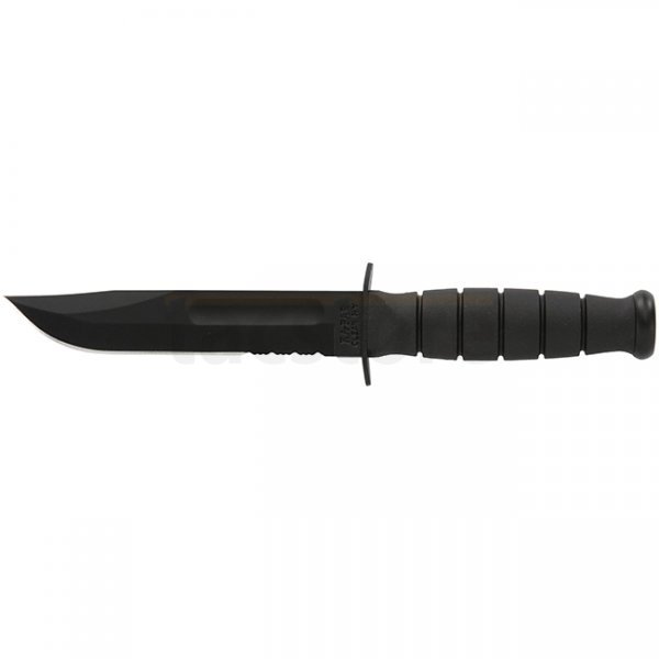 Ka-Bar Short Fighting Utility Knife Serrated Clip Point Blade & Hard Plastic Sheath