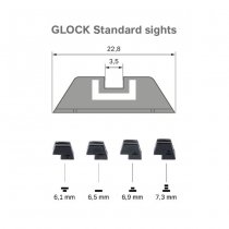 Glock Polymer Rear Sight 6.5mm