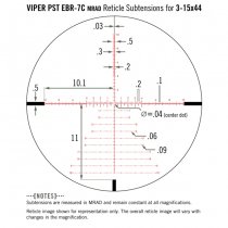 Vortex Viper PST Gen II 3-15x44 FFP Riflescope EBR-7C MRAD