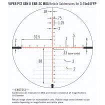 Vortex Viper PST Gen II 3-15x44 FFP Riflescope EBR-7C MOA