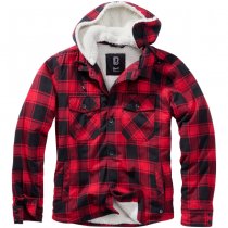 Brandit Lumberjacket Hooded - Red / Black - 2XL