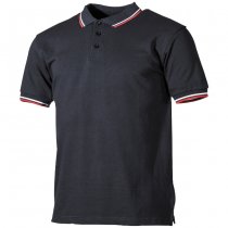 ProCompany Polo Shirt Buttoned Red & White Stripe - Black