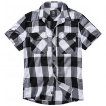 Brandit Checkshirt Halfsleeve - White / Black - S