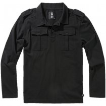 Brandit Jersey Poloshirt Willis Longsleeve - Black - 3XL